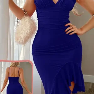 Elegant Red Sleeveless Sequin Dress