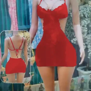 Lace Strappy Backless Mini Dress