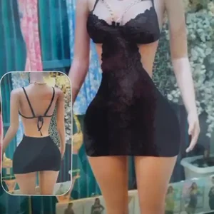 Lace Strappy Backless Mini Dress