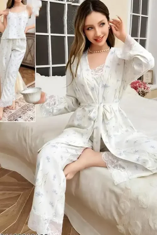 Floral Print Long Sleeve Pajama Set