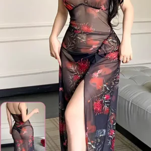 Floral Sheer Maxi Dress