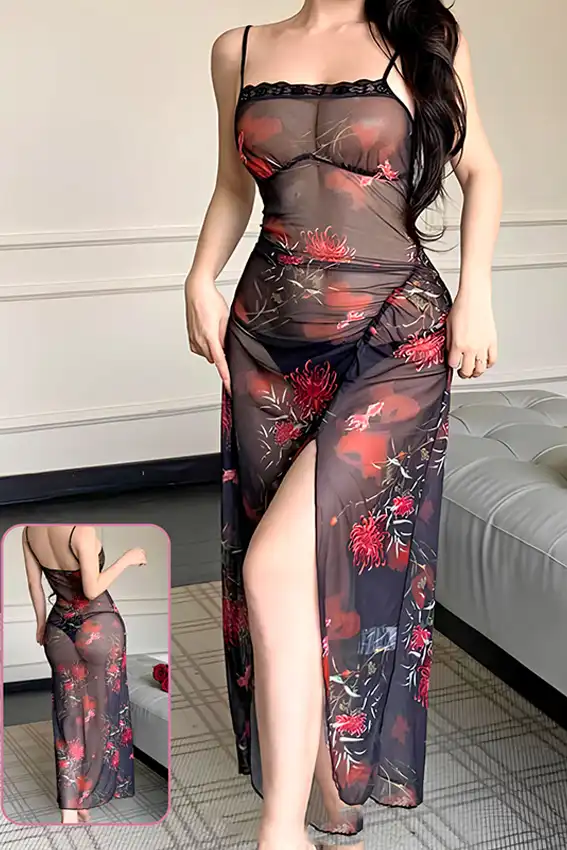 Floral Sheer Maxi Dress