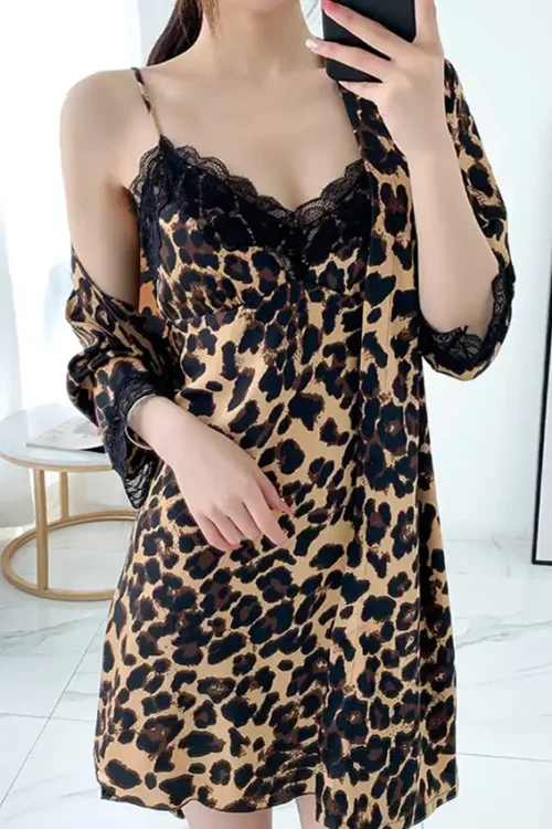 Leopard Print Cami Nightdress Set