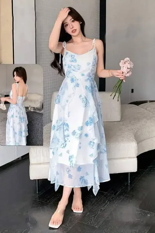 Floral Strappy Dress for Women