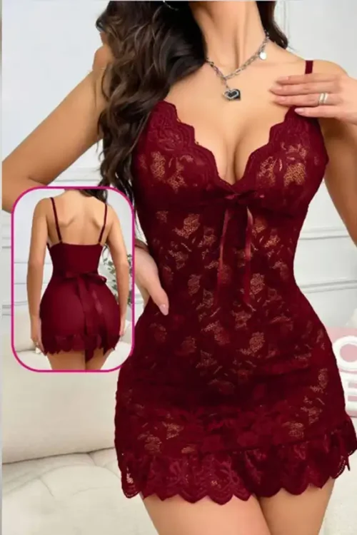 Elegant Lace Sleeveless Nightwear