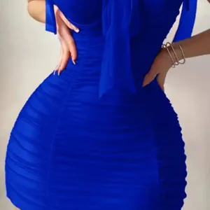 Elegant Red Ruched Mini Dress
