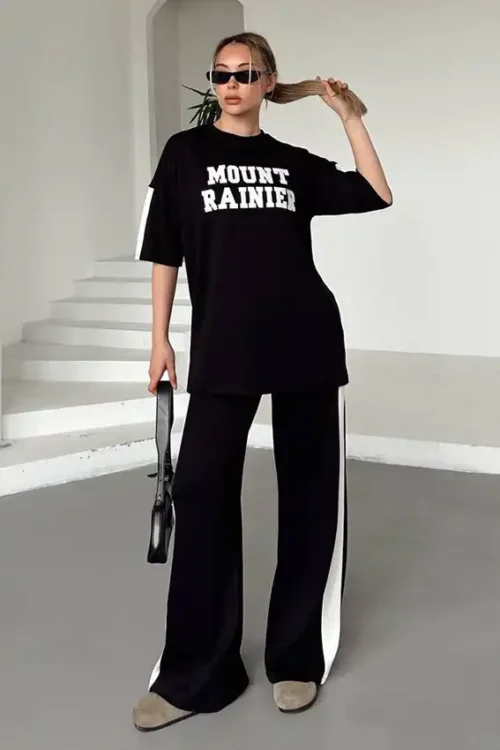 Graphic T-Shirt and Pants Set