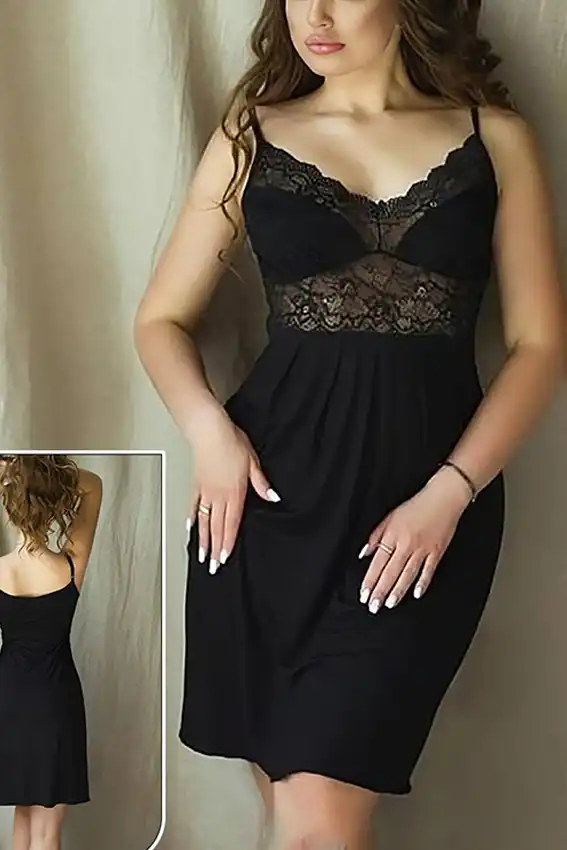 Red Lace Sleeveless Nightdress