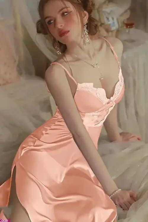 Elegant Satin Sleeveless Nightgown