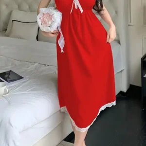 Elegant Lace Cap Sleeve Nightdress