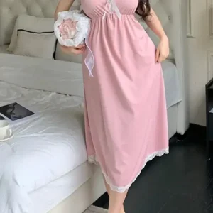 Elegant Lace Cap Sleeve Nightdress