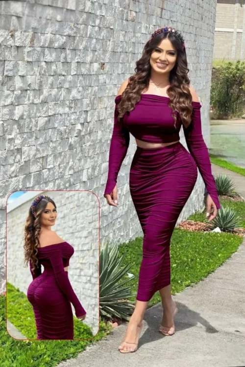 Elegant Ruched Off-Shoulder Dress