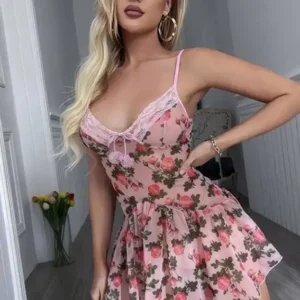 Floral Lace Sleeveless Nightwear