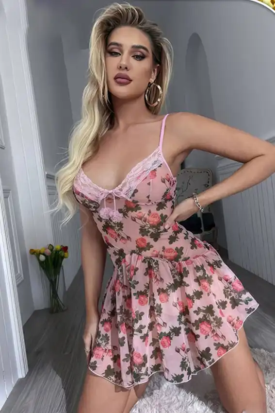 Floral Lace Sleeveless Nightwear