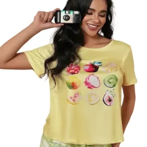 Fruit Print Short Sleeve Top & Shorts