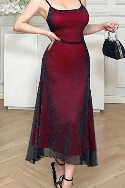 Elegant Sleeveless Glitter Dress