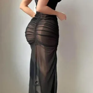 Elegant Black Sheer Dress