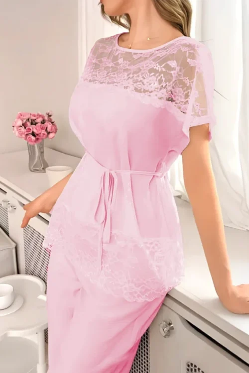 Elegant Lace Short Sleeve Ensemble