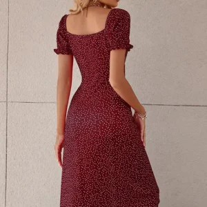Polka Dot Short Sleeve Dress
