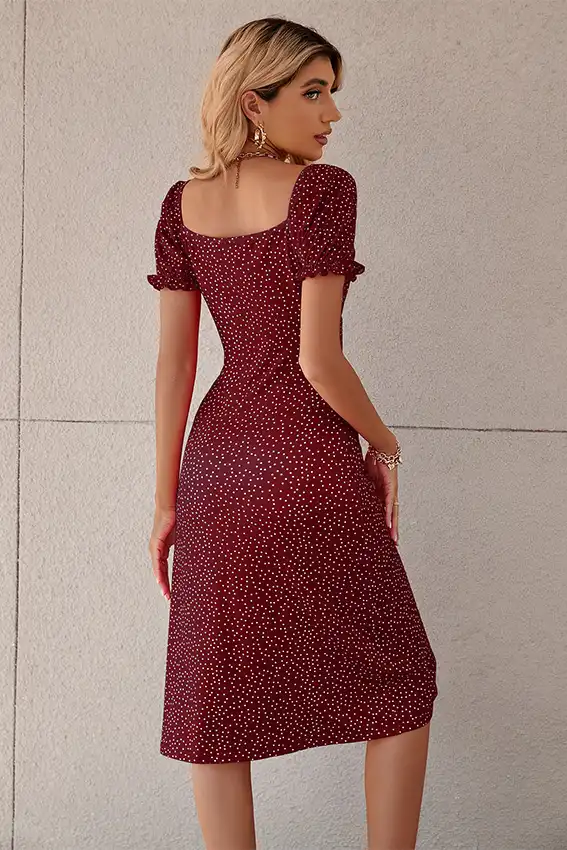 Polka Dot Short Sleeve Dress