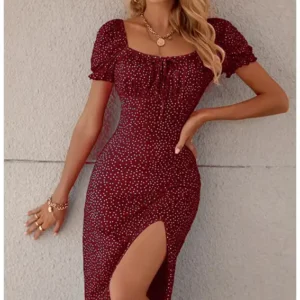 Polka Dot Short Sleeve Dress