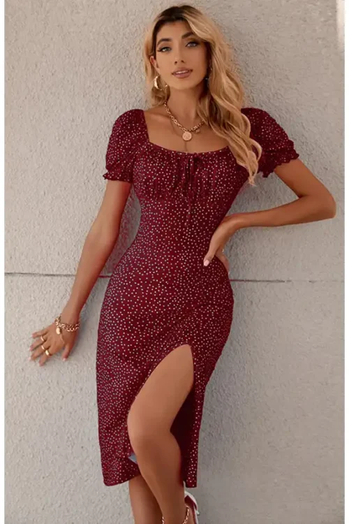 Polka Dot Short Sleeve Dress