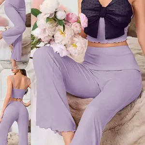 Elegant Bow Front Pajama Set