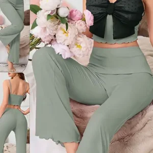 Elegant Bow Front Pajama Set
