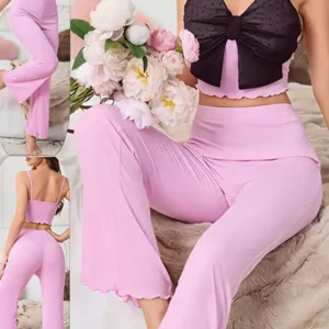 Elegant Bow Front Pajama Set