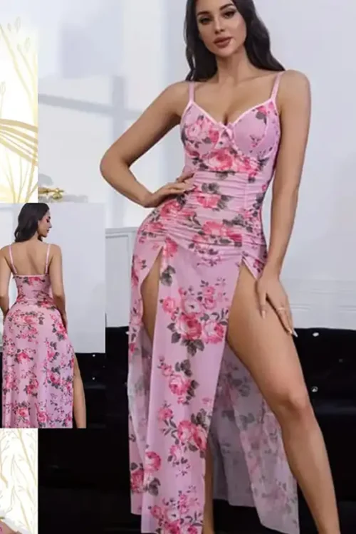 Elegant Floral Sleeveless Maxi Dress