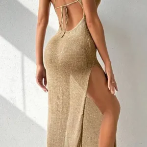 Elegant Sleeveless Knit Maxi Dress