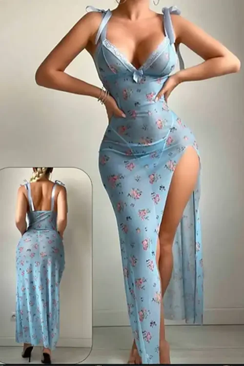 Elegant Floral Sleeveless Maxi Dress