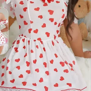 Red Heart Off-Shoulder Romper
