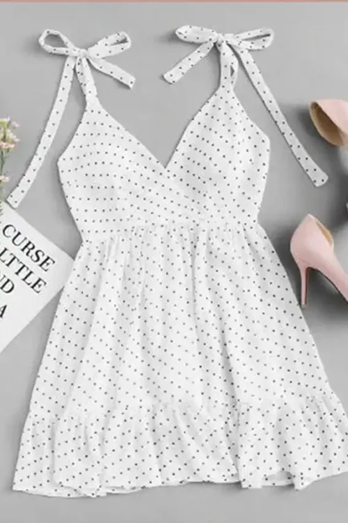 Polka Dot Sleeveless Mini Dress