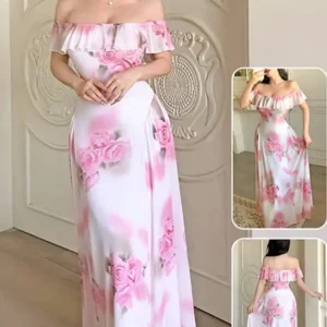 Floral Off Shoulder Maxi Dress