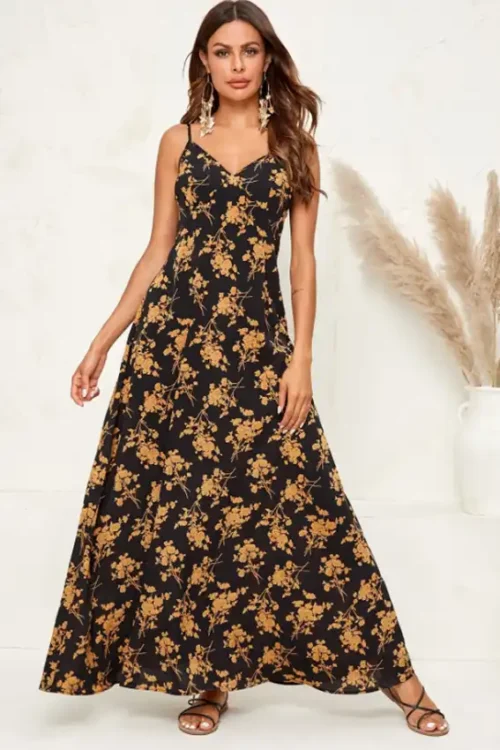 Floral Sleeveless Maxi Dress