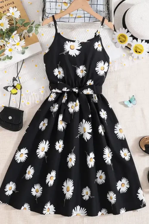 Floral Spaghetti Strap Summer Dress