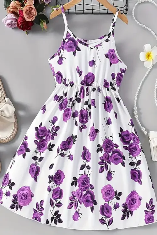 Floral Sleeveless Dress with Straps