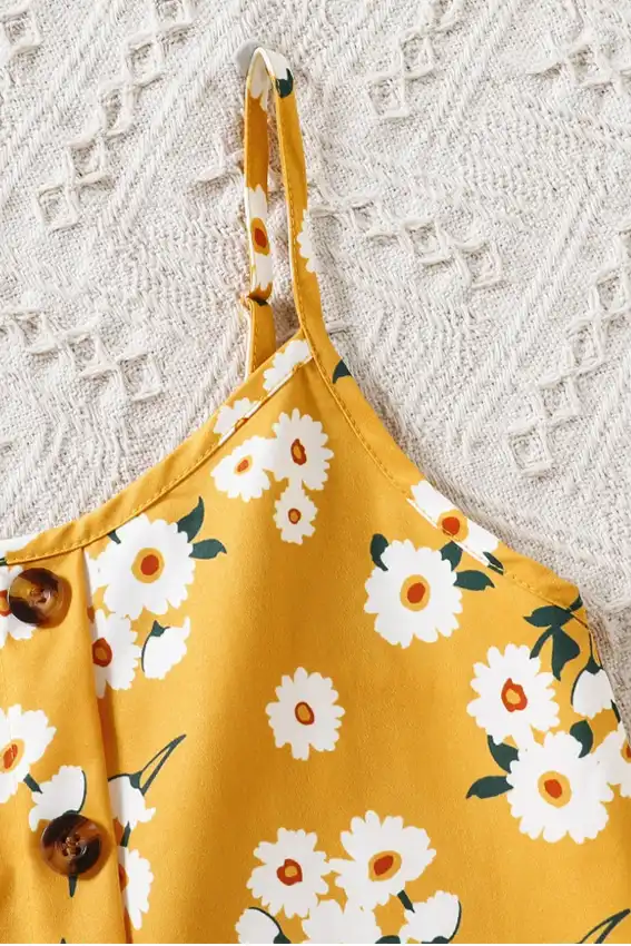 Floral Button-Front Summer Dress