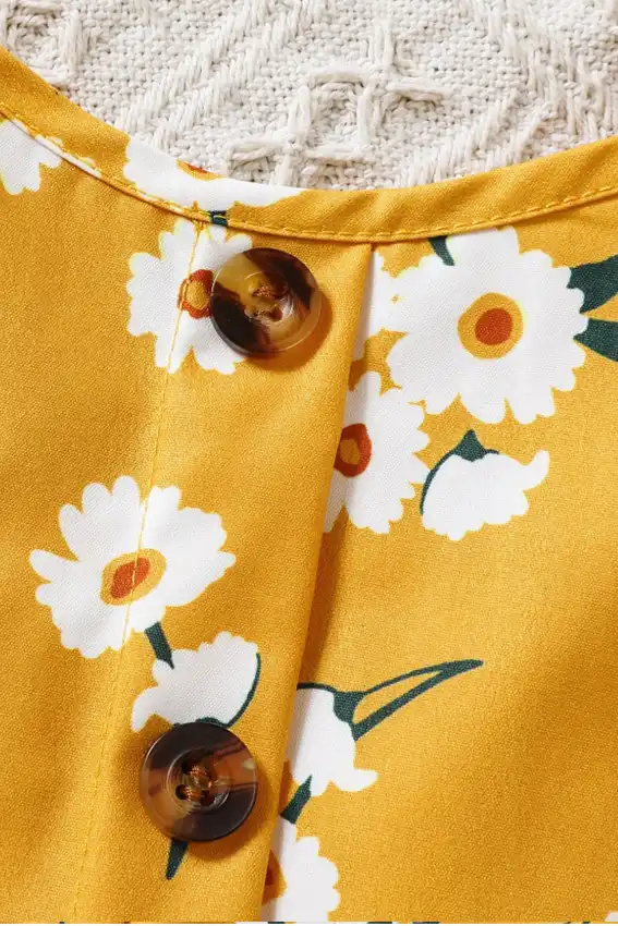 Floral Button-Front Summer Dress
