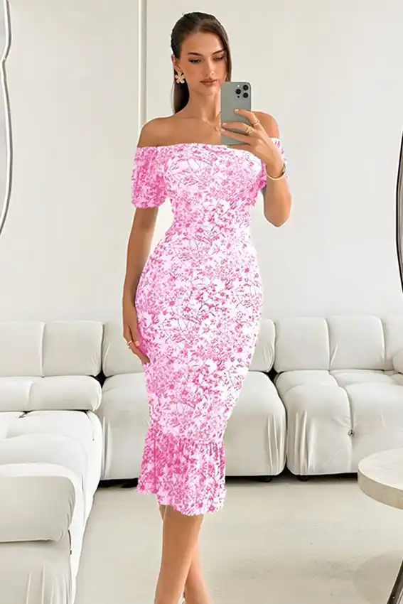Floral Off-Shoulder Summer Dress
