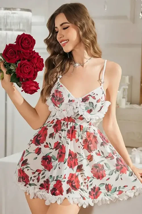 Floral Sleeveless Dress with Spaghetti Straps