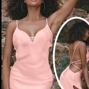 Elegant Satin Strappy Night Dress