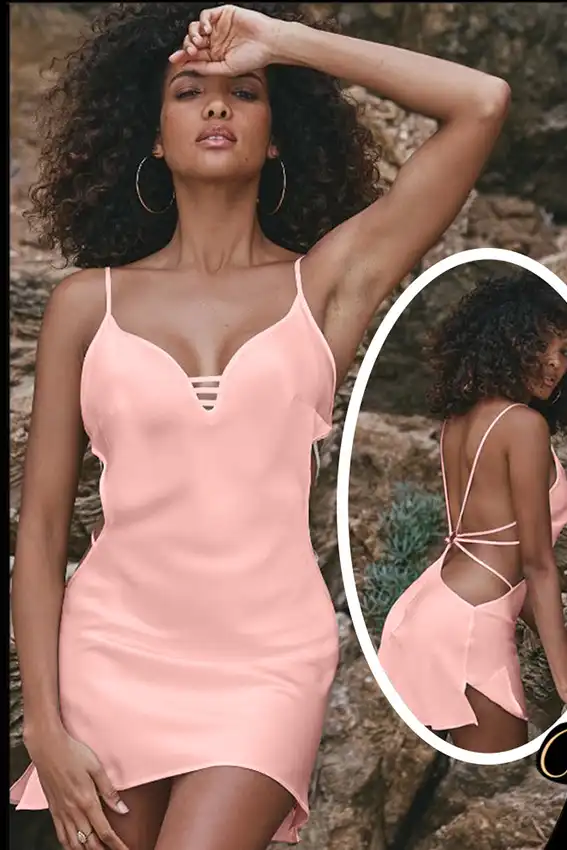 Elegant Satin Strappy Night Dress