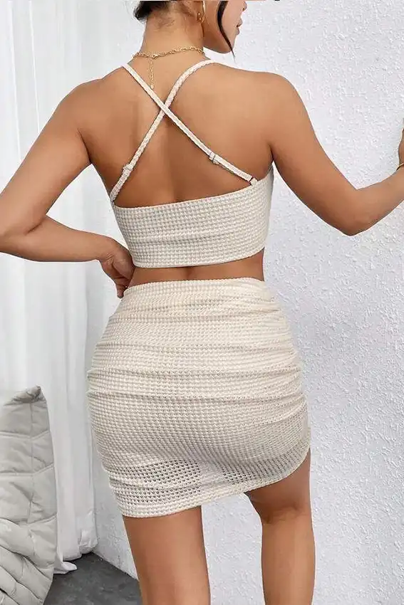 Chic Waffle Knit Sleeveless Set
