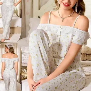 Floral Off-Shoulder Pajama Set