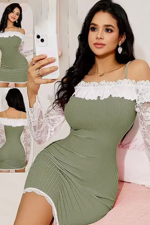Stylish Off-Shoulder Lace Dress