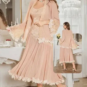 Elegant Lace Pattern Flared Dress