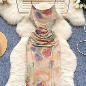 Elegant Floral Sleeveless Dress