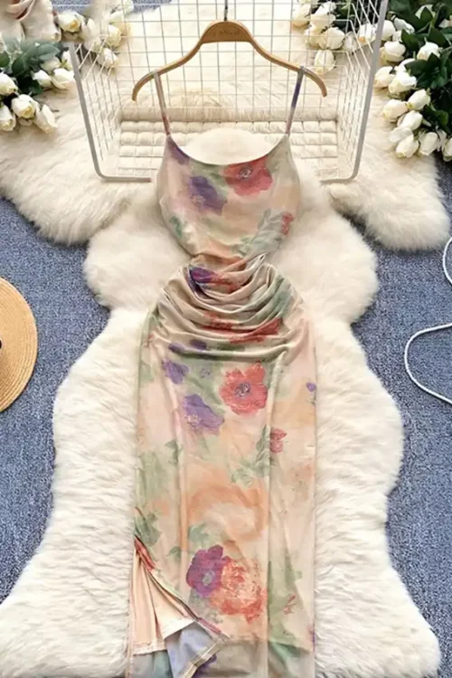 Elegant Floral Sleeveless Dress